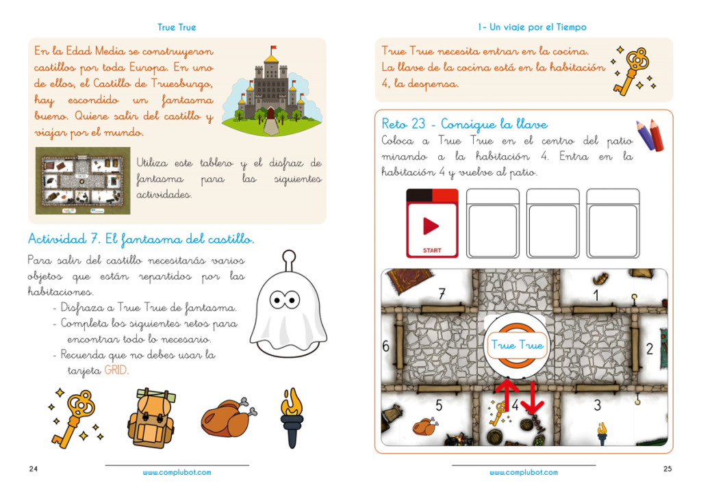 Interior del cuaderno de actividades numero uno de TrueTrue.