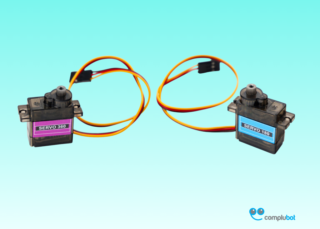 aparecen dos servos, uno de 180º y otro de 360º